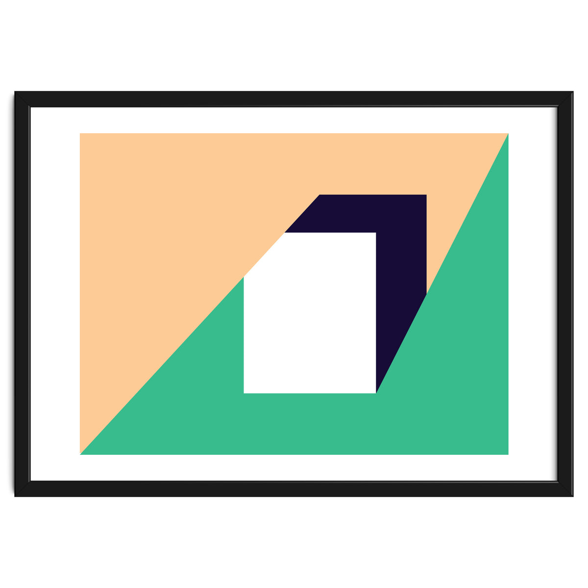 Geometric Shapes No. 61 - pink, green & dark blue