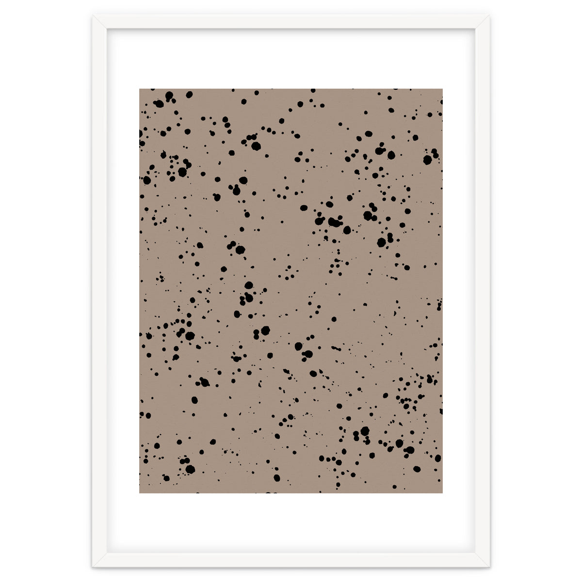Black Paint Splatter on Dark Beige Background