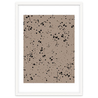 Black Paint Splatter on Dark Beige Background