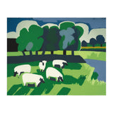 Sheep In A Field Impressionist Landscape (Print Only) thumbnail