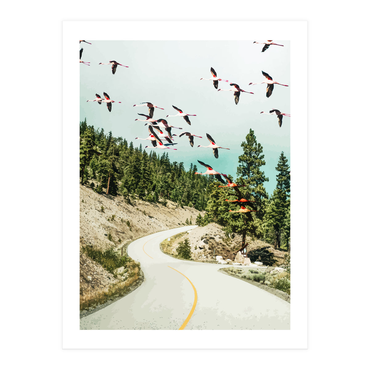 Flamingo Flight (Print Only)