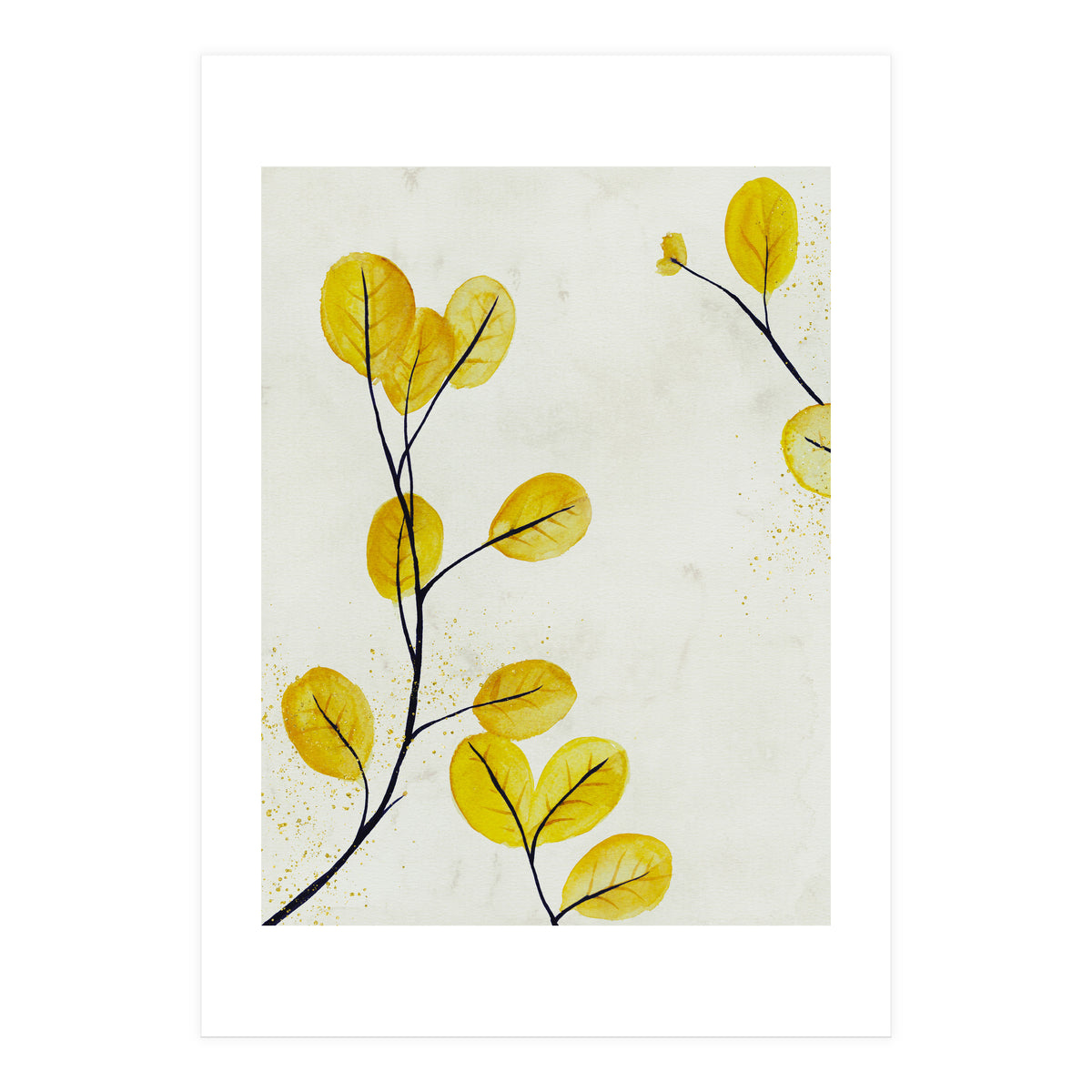 Golden birch leaves (Print Only)