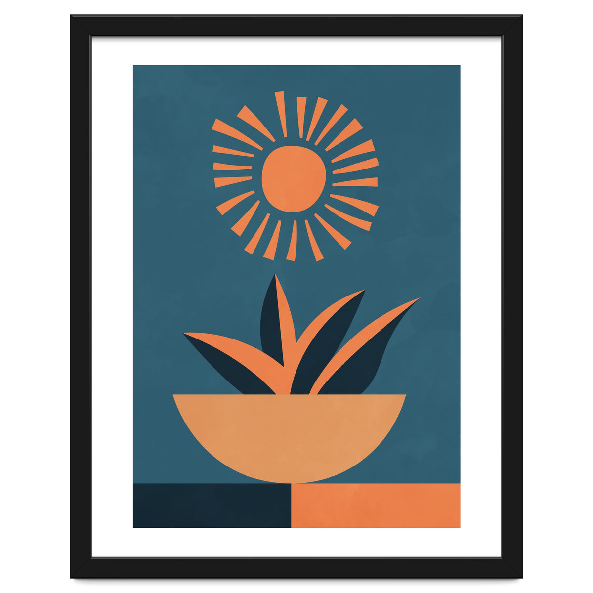 Retro Boho Botanical Sun Plant