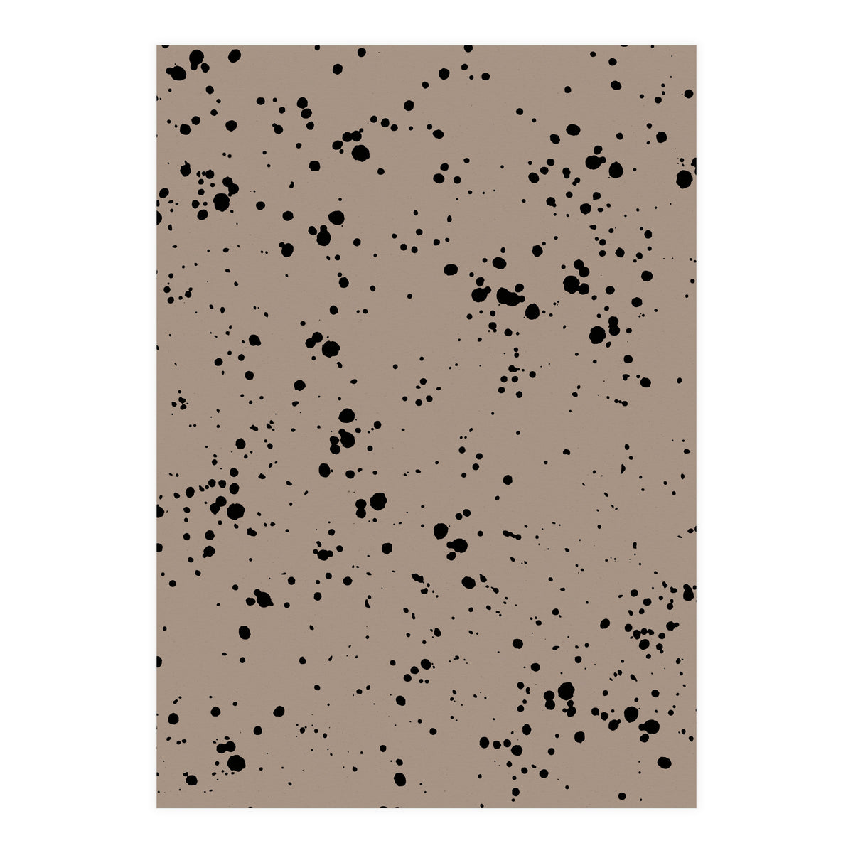 Black Paint Splatter on Dark Beige Background (Print Only)
