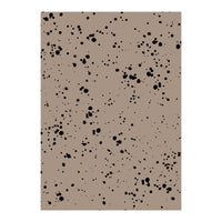 Black Paint Splatter on Dark Beige Background (Print Only)