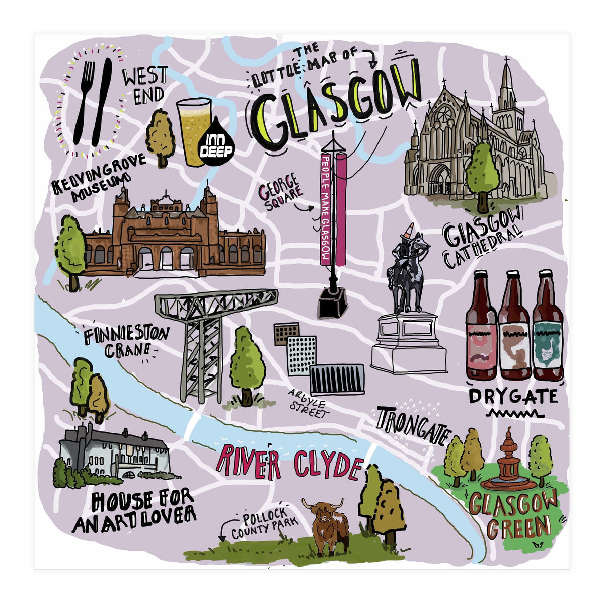 Little Map of Glasgow (Print Only)