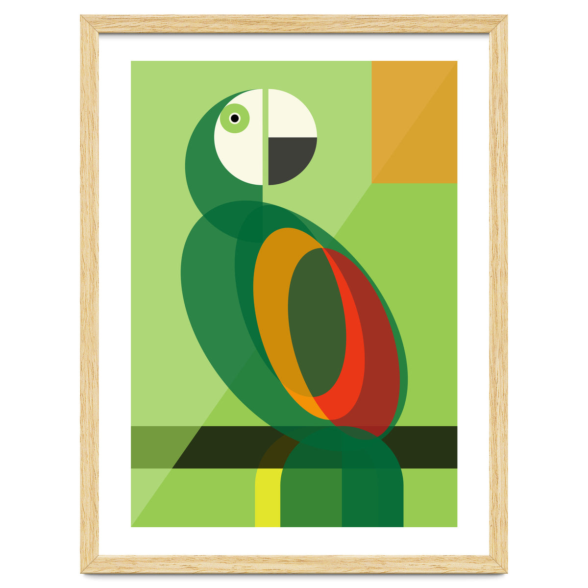 Mid Century Geometric Parrot