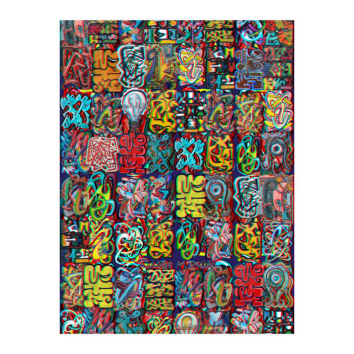 Formas 14 34 3d And Graffiti 6 (Print Only)