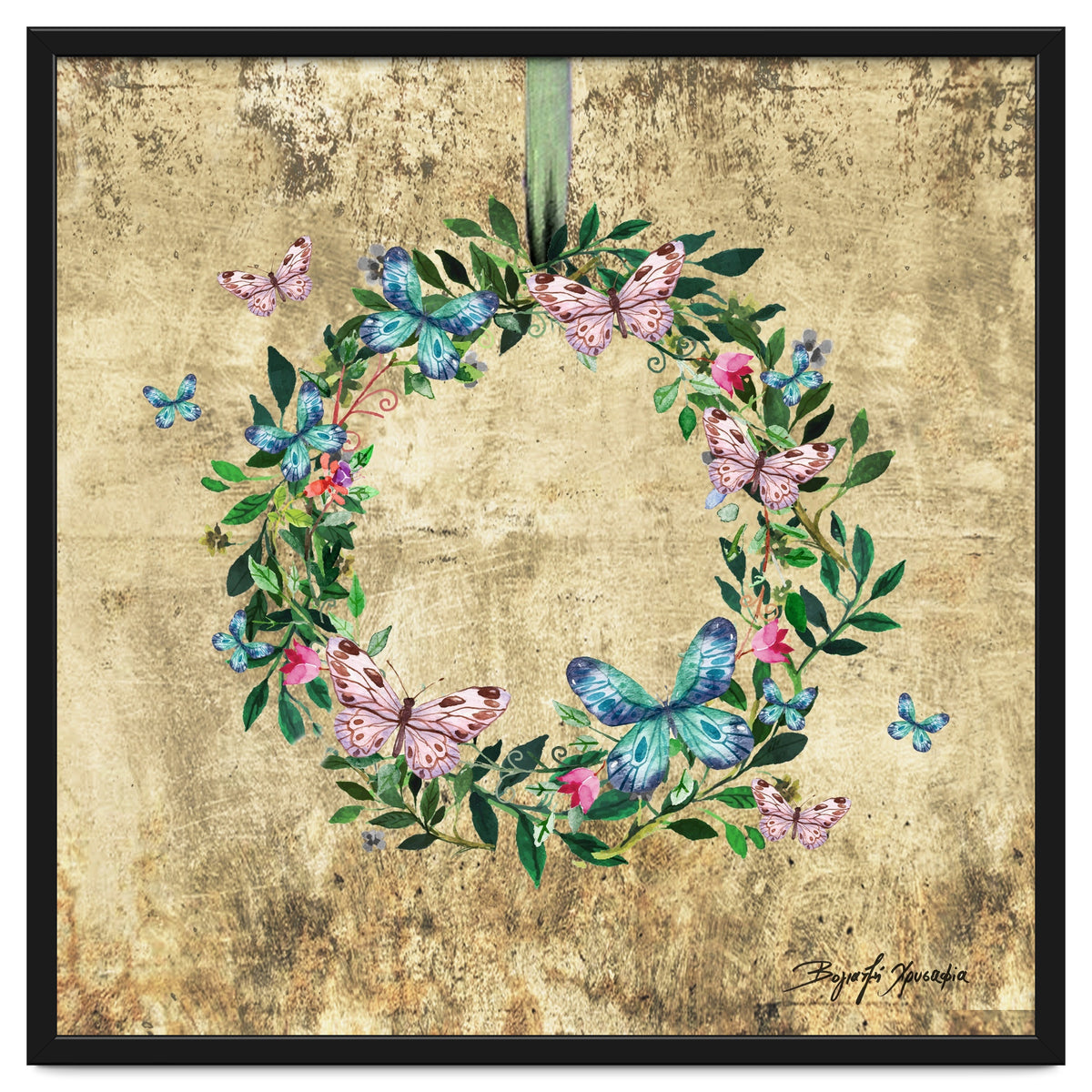 Wreath #Flowers & Butterflies#Royal collection