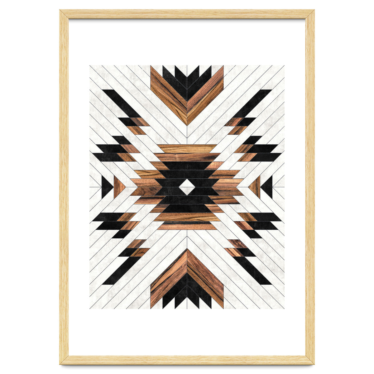 Urban Tribal Pattern No.5 - Aztec - Concrete and Wood