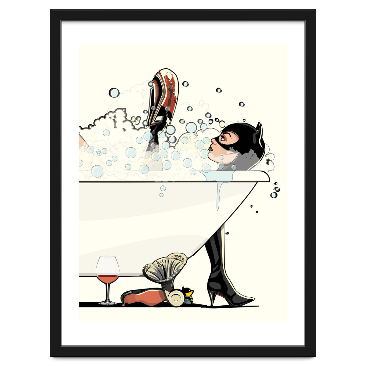 Catwoman in the Bath, funny Bathroom Humour