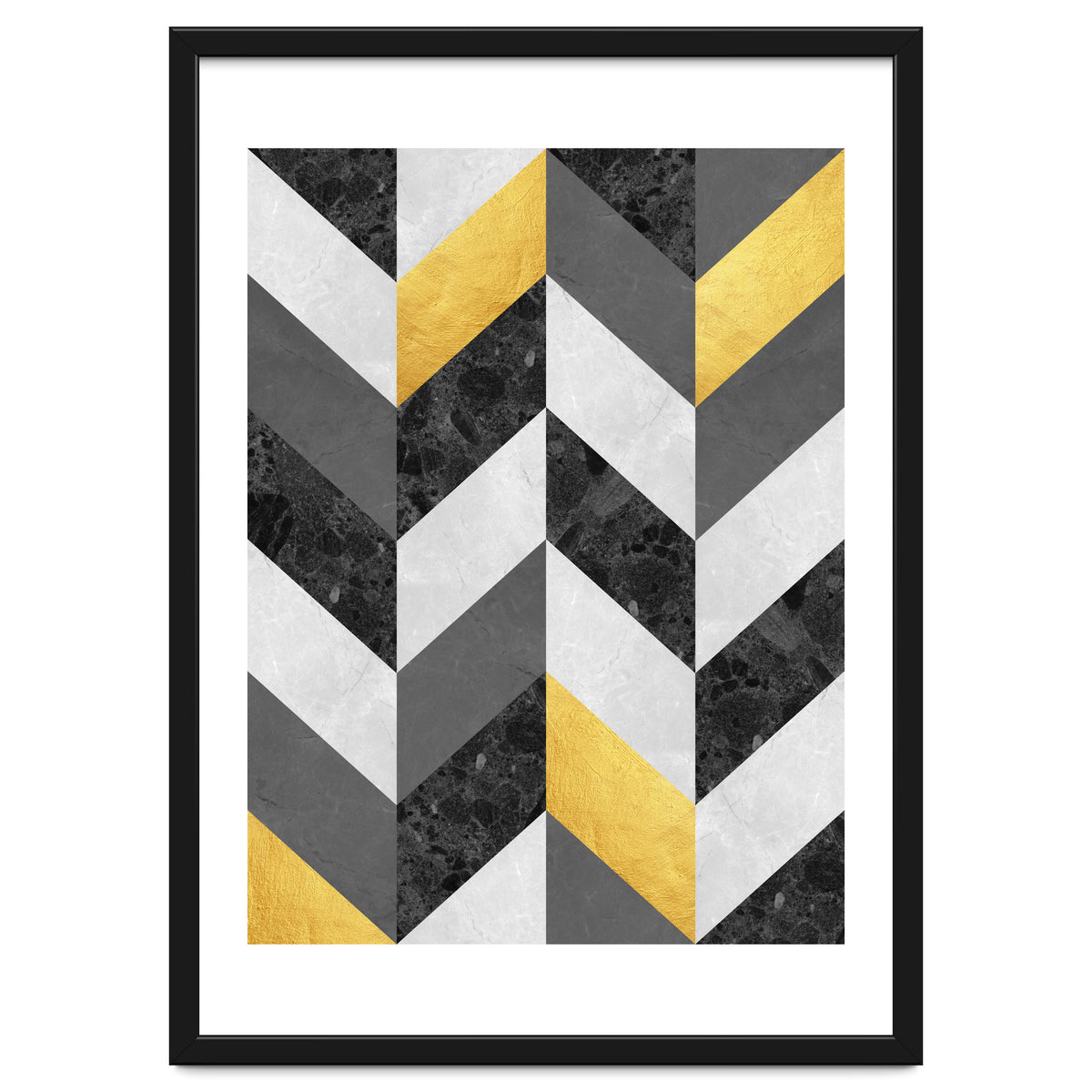 Chevron gold and marble