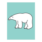 Polar Bear Pattern On a Mint Background (Print Only) thumbnail