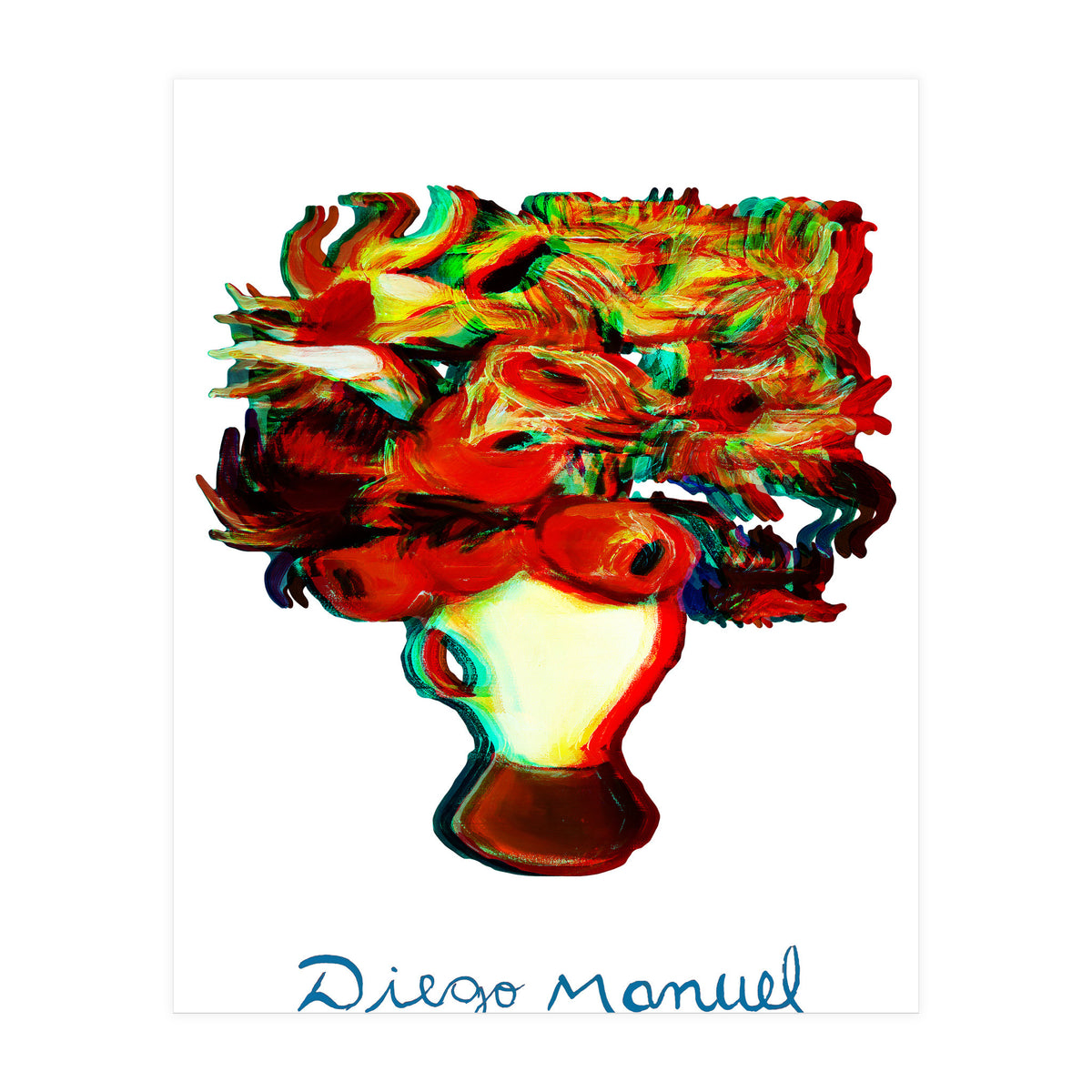 Florero Fondo Turquesa 3d (Print Only)