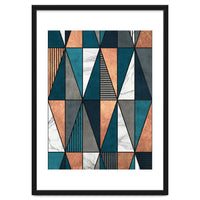 Copper, Marble and Concrete Triangles with Blue