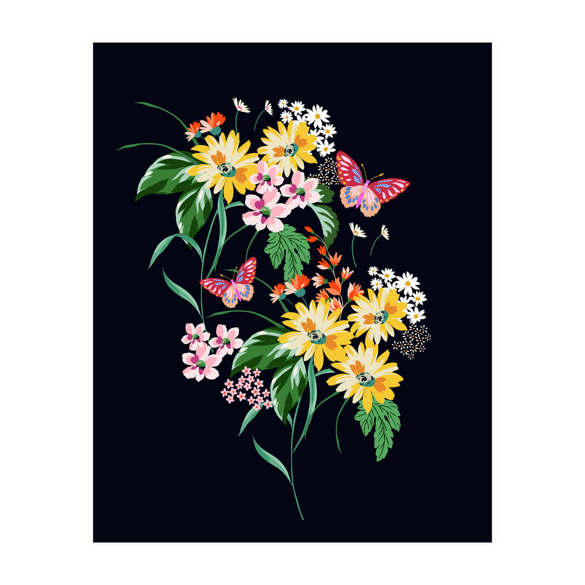 Daisy and butterfly (Print Only)