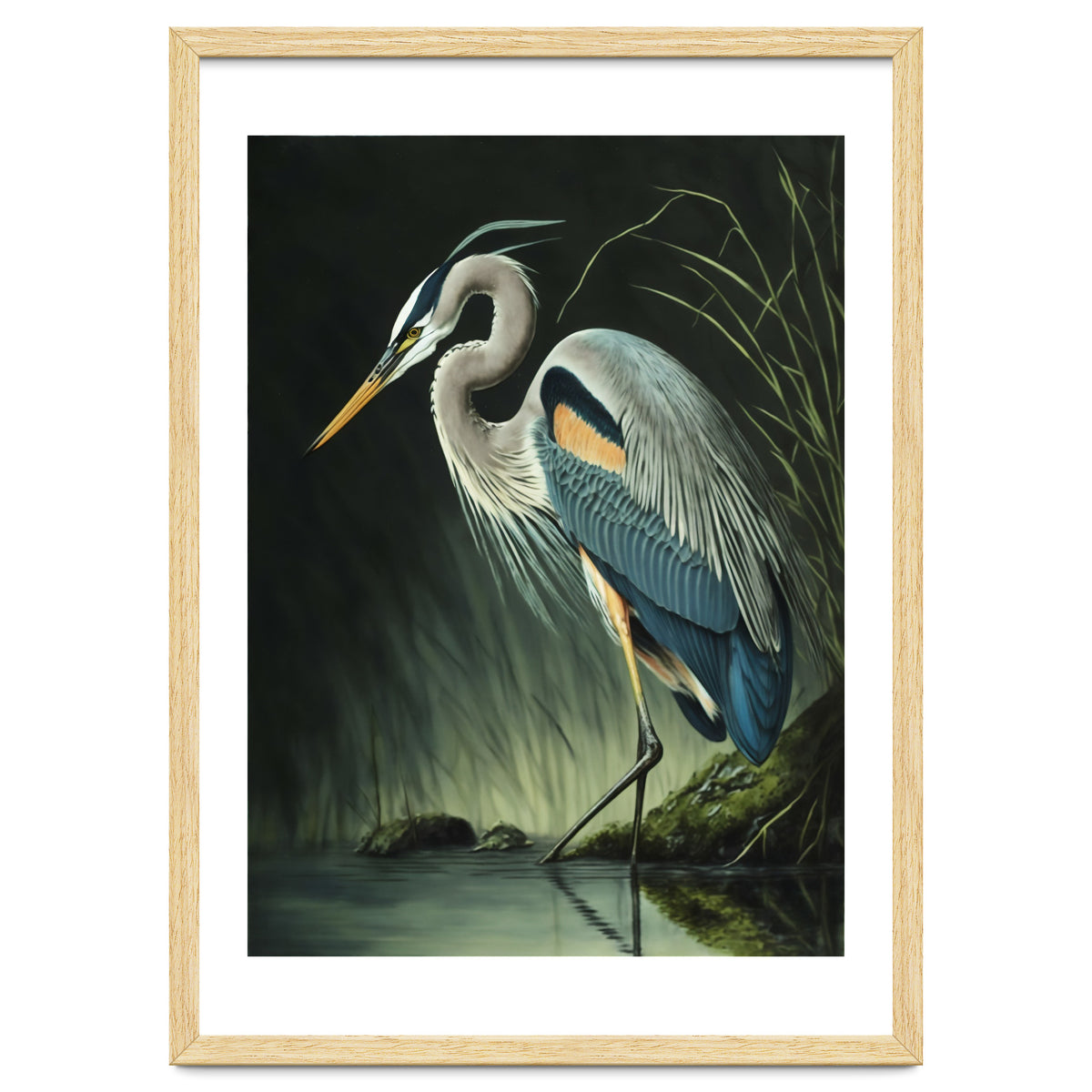 Heron Oil Painting