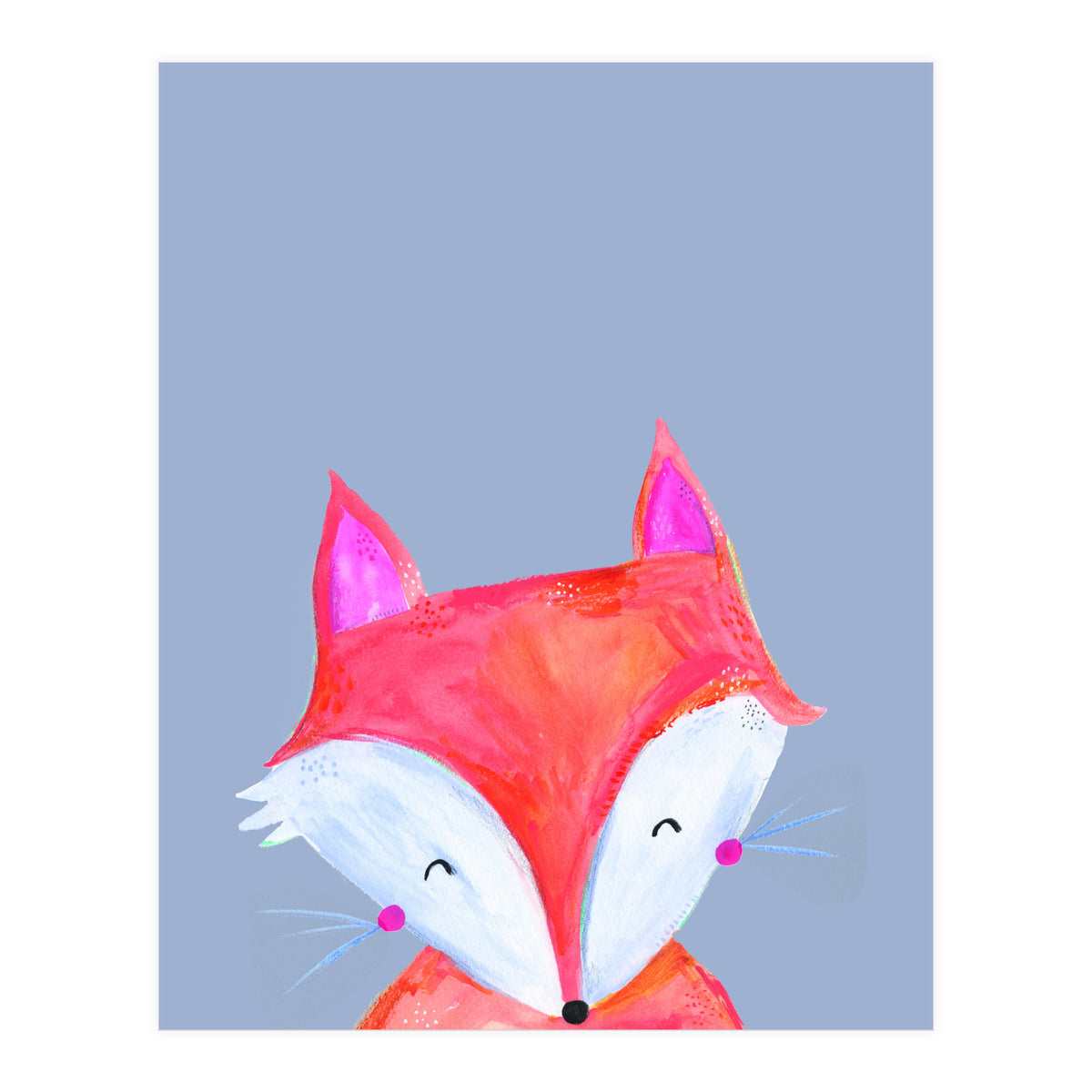 Woodland Fox On Grey (Print Only)