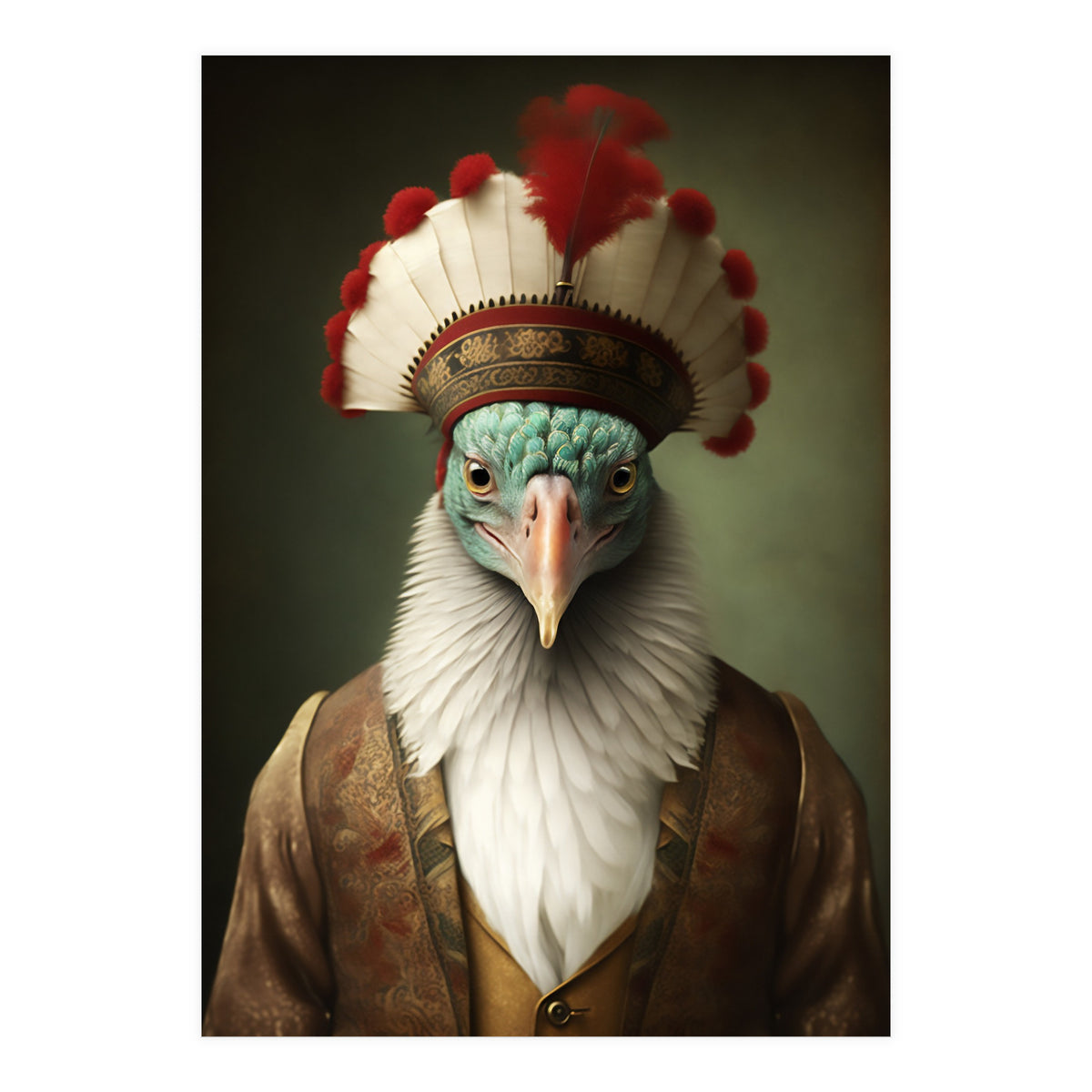 Turkey Designer Fashion Realistic Portrait Painting (Print Only)