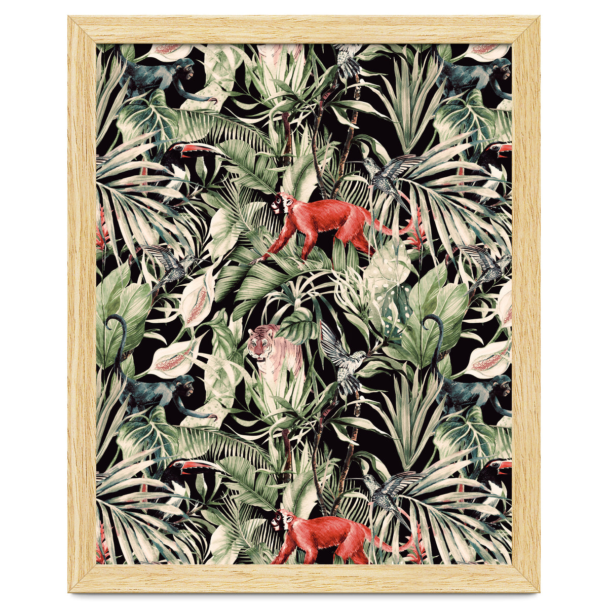 Animals In The Dark Of The Jungle