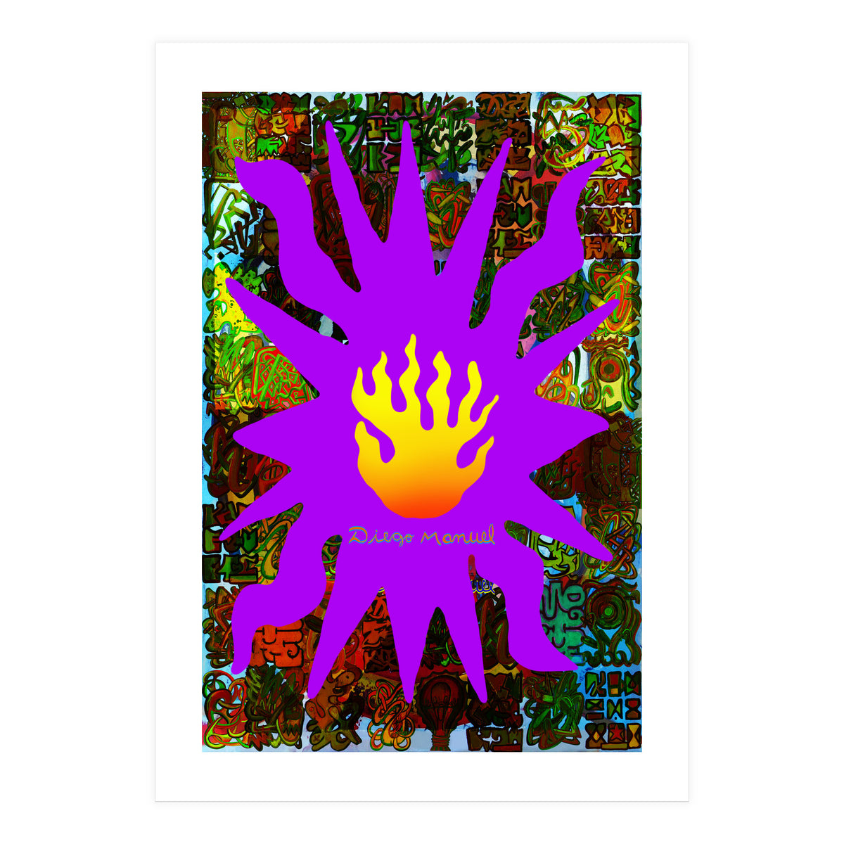 Fuego Y Graffiti 60 (Print Only)