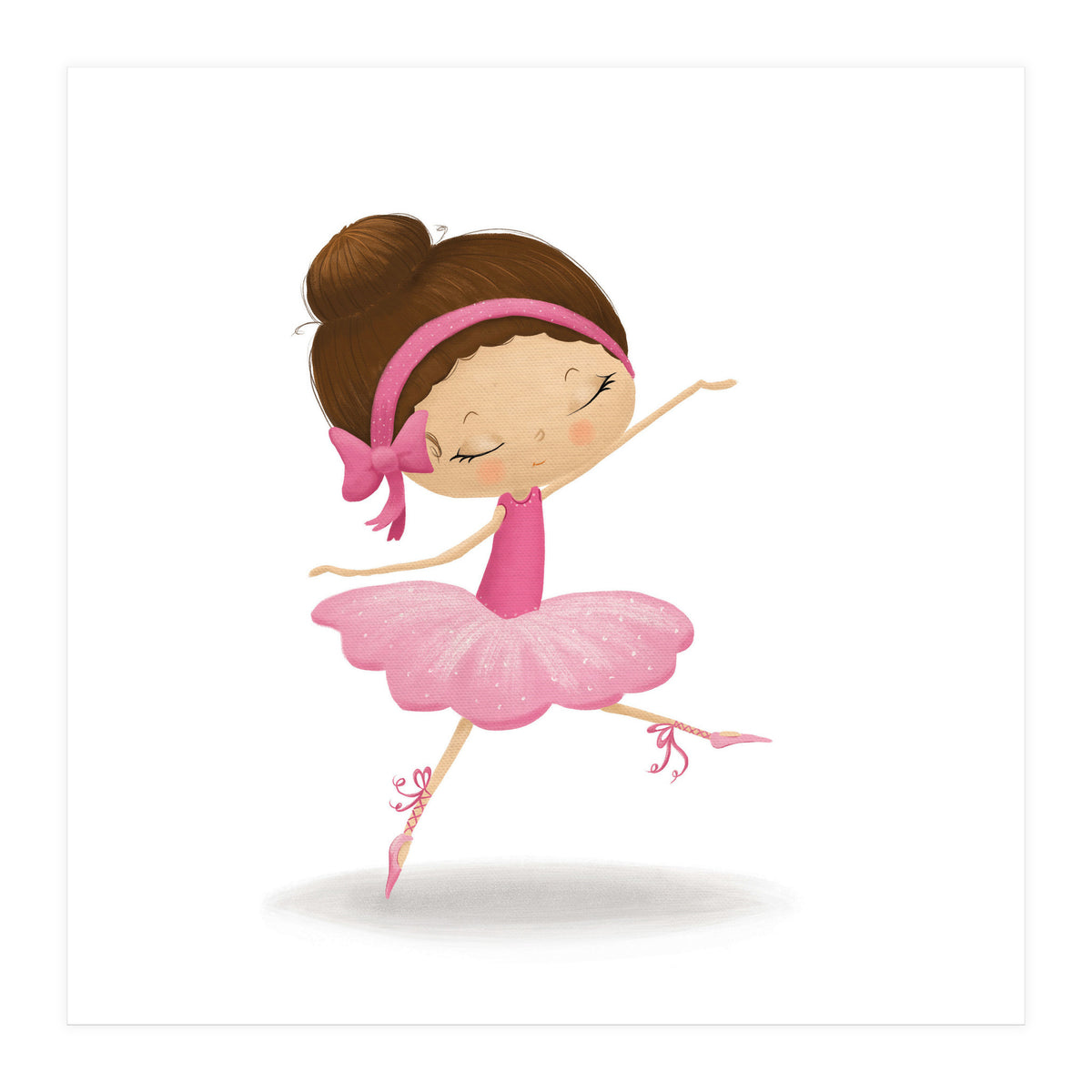 Adorable Leaping Ballerina Nursery Print (Print Only)