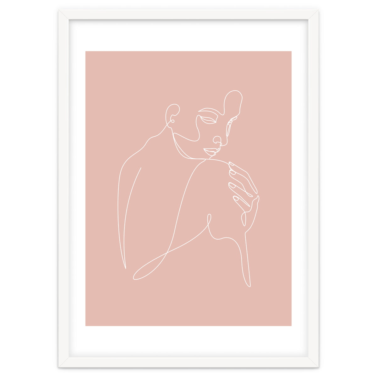 Sleep woman line pink