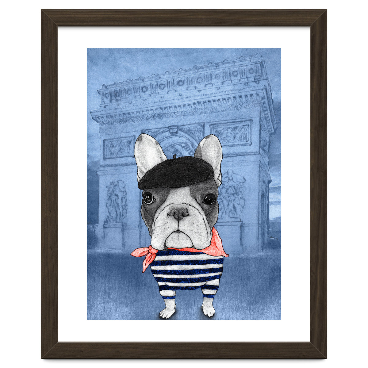 French Bulldog With Arc De Triomphe