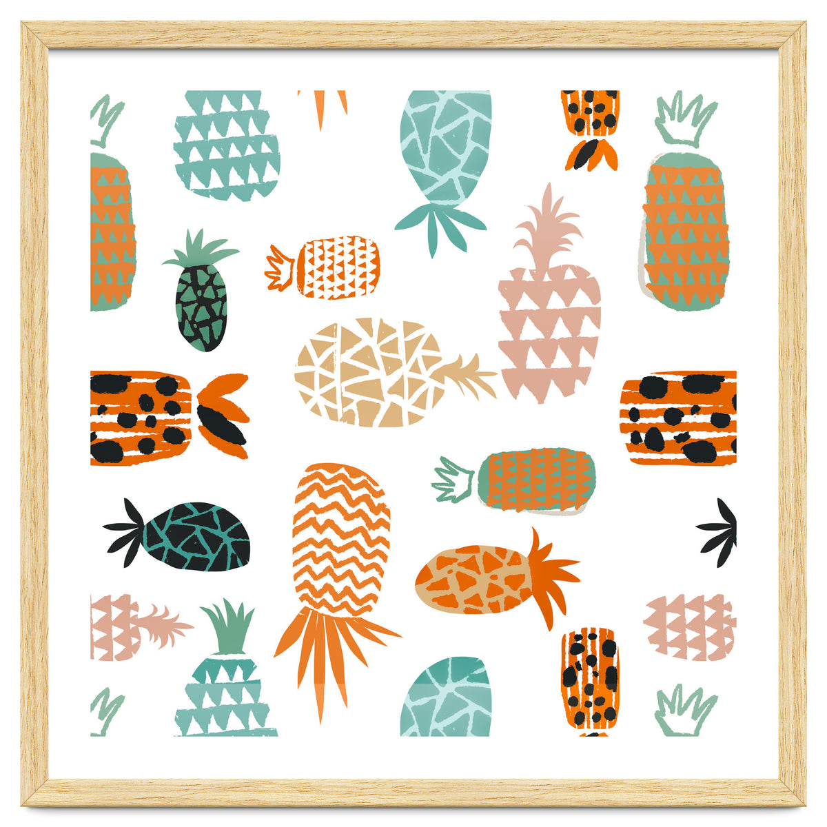 Crazy Pineapples Art Print