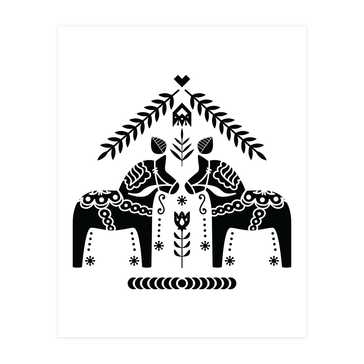 Swedish Dala Horse Folk Pattern (Print Only)