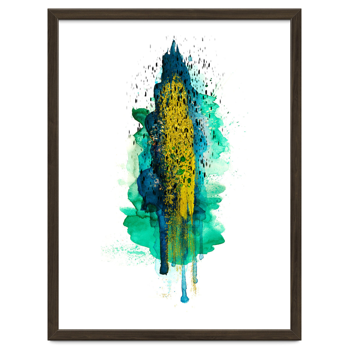 Abstract watercolour peacockgold