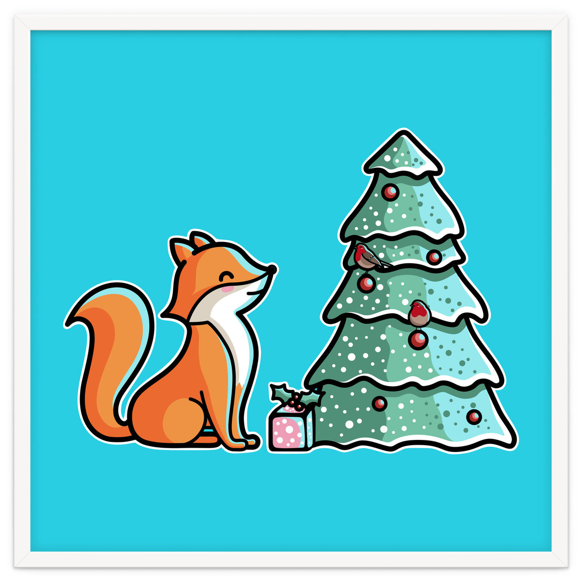 Cute Fox Christmas Tree