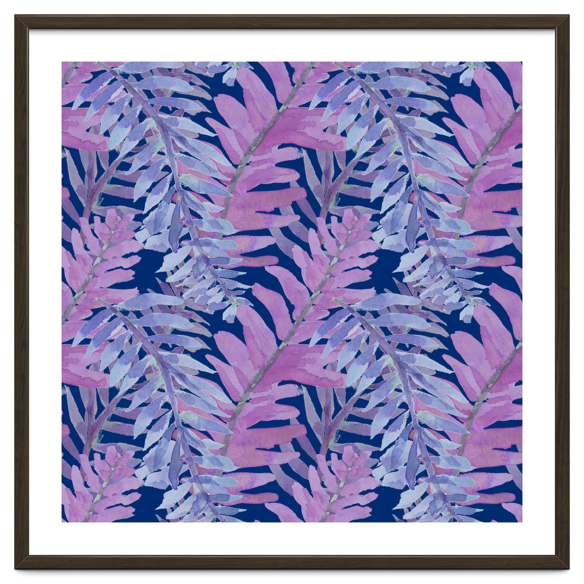 Woodland Ferns in Blue