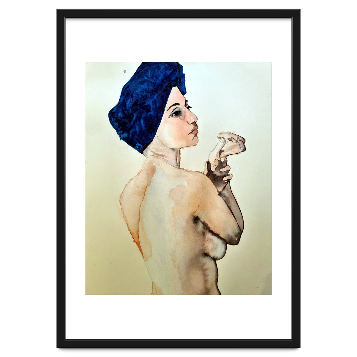 Untitled #89 - Nude in a blue turban