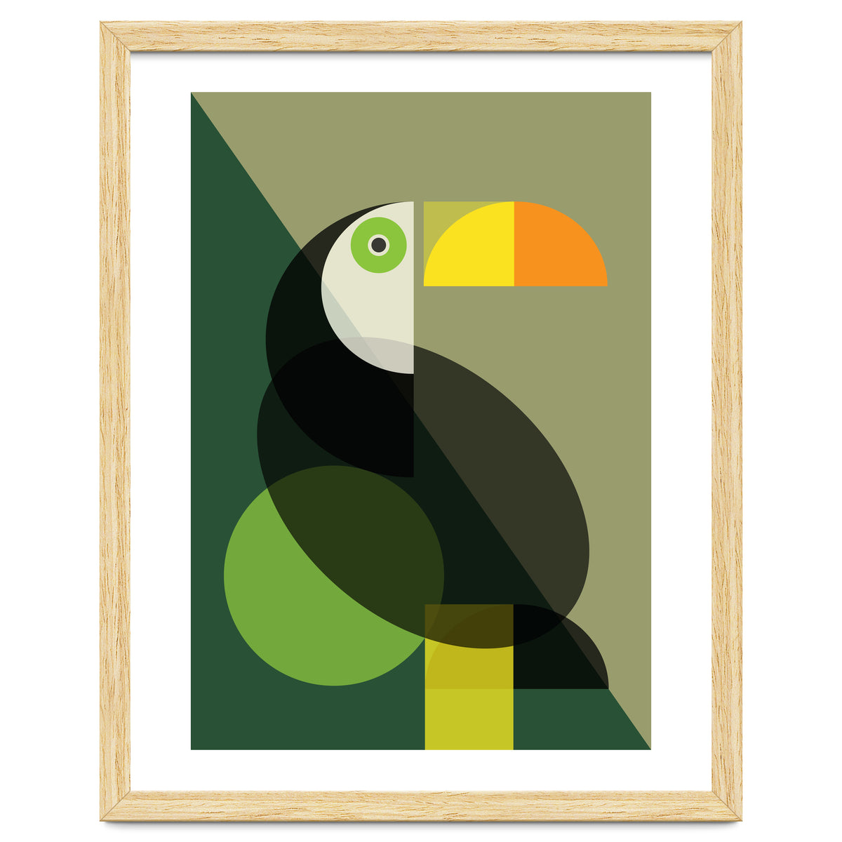 Mid Century Geometric Toucan
