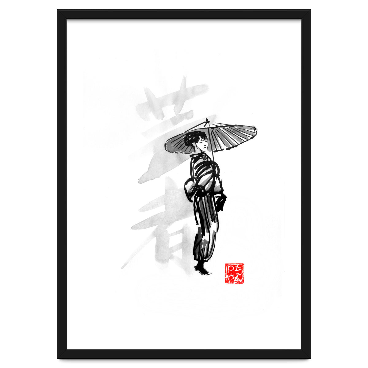 Geisha and umbrella