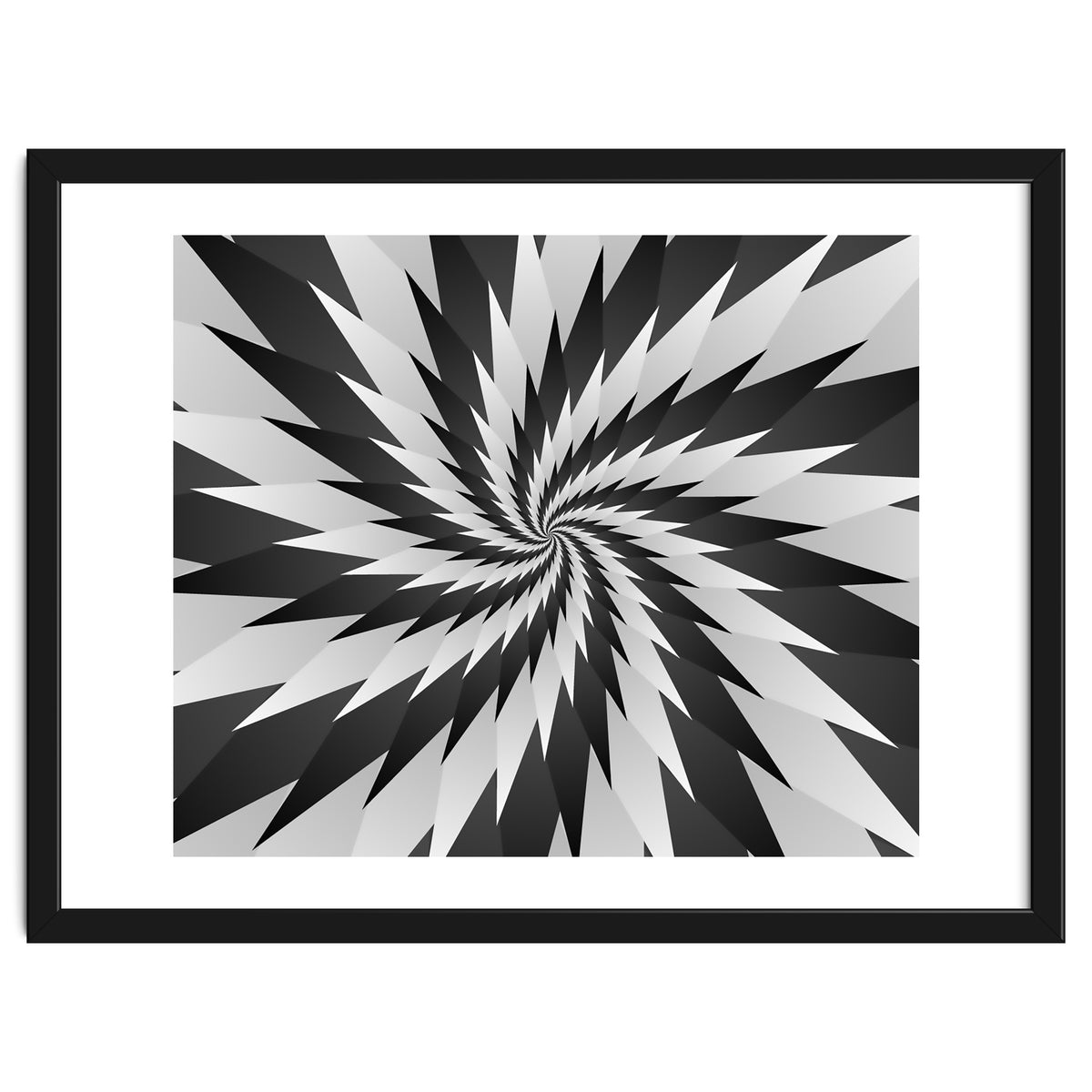3D Abstract Swirl Monochrome Art