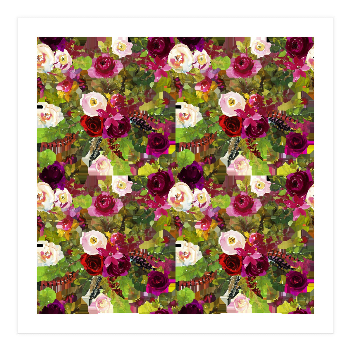 Water Colour Rose Pattern (Print Only)