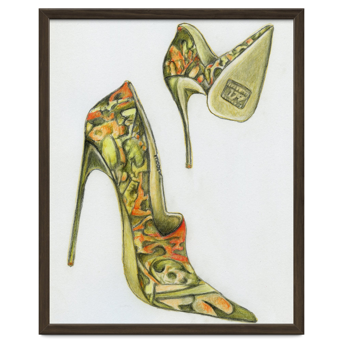 Green stiletto shoes