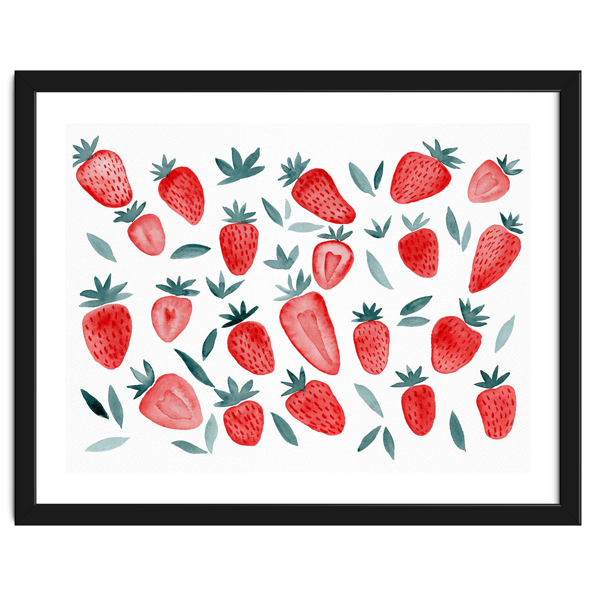 Strawberries - red and teal