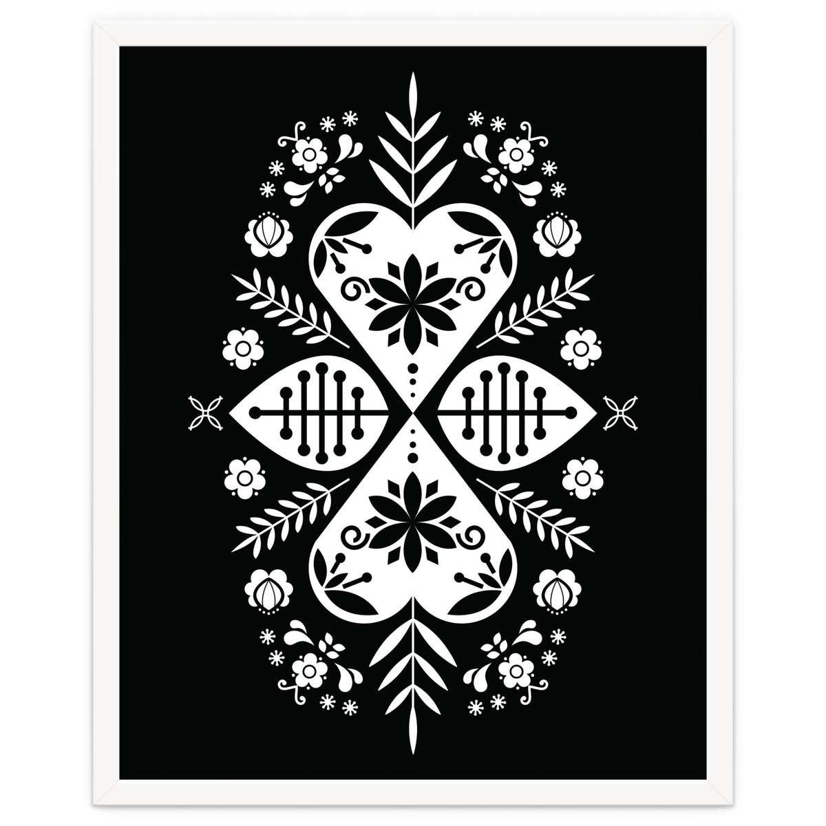 Scandinavian Folk Pattern Monochrome 01