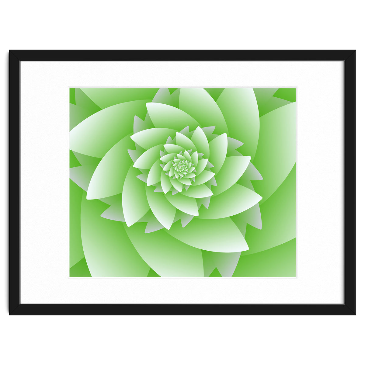 Abstract Green Floral Optical Illusions Art