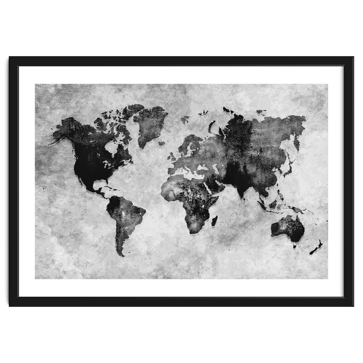 black and white world map