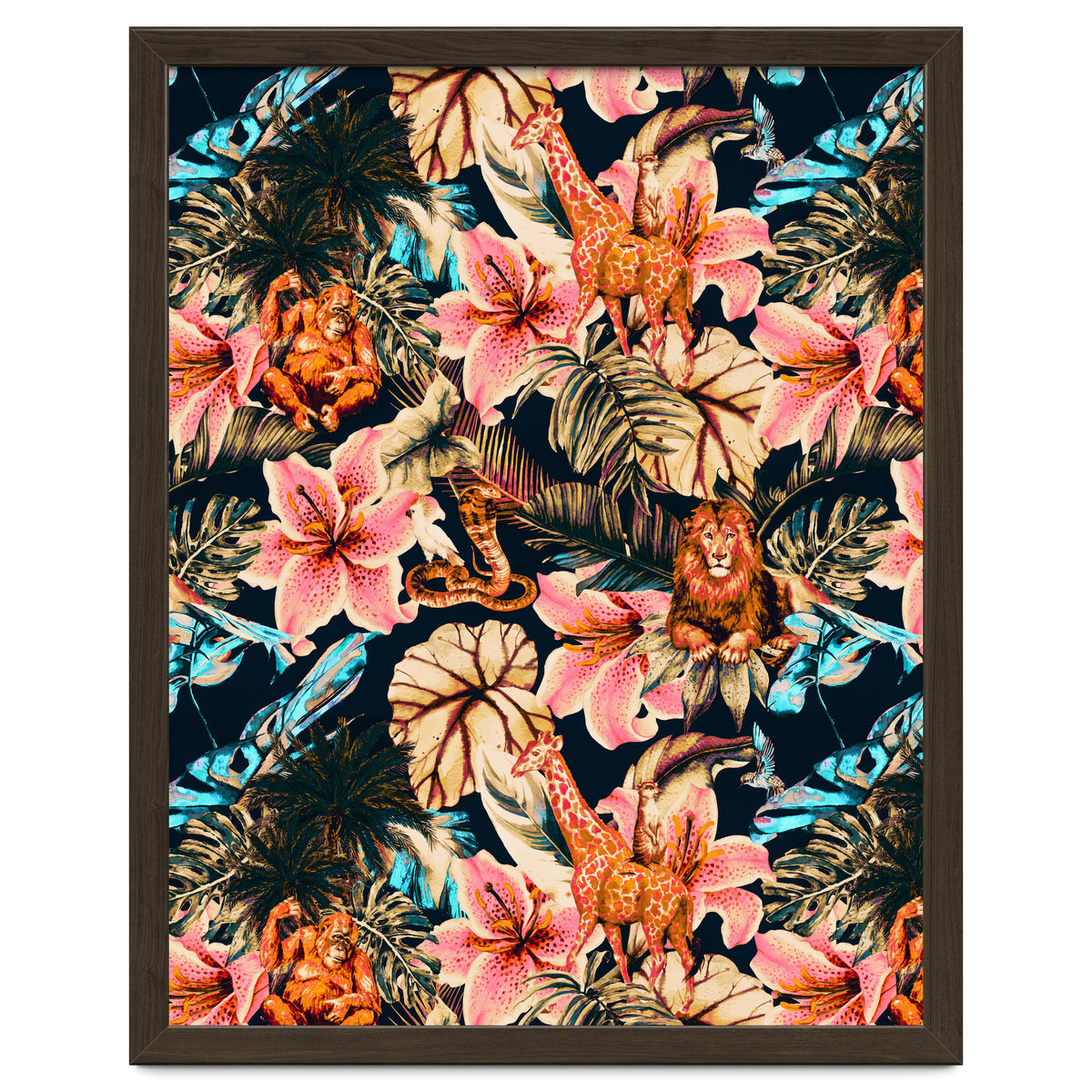 Wild animals in the dark of the jungle 02