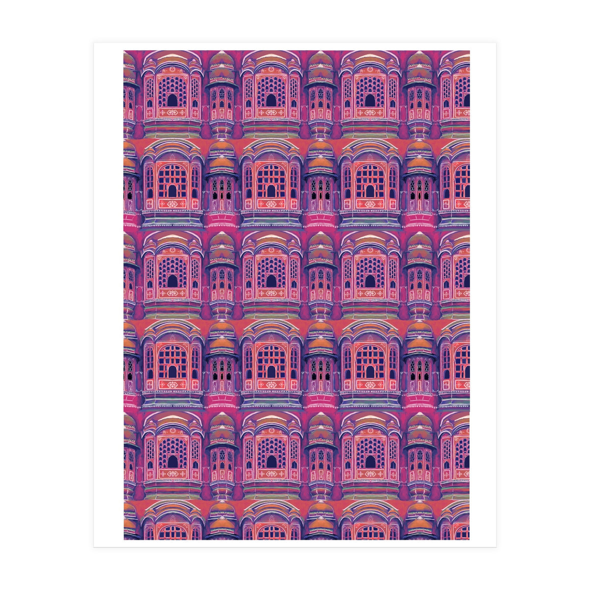 Hawa Mahal (Wind Palace) Retro - India (Print Only)