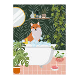 Fox Taking a Bath (Print Only) thumbnail