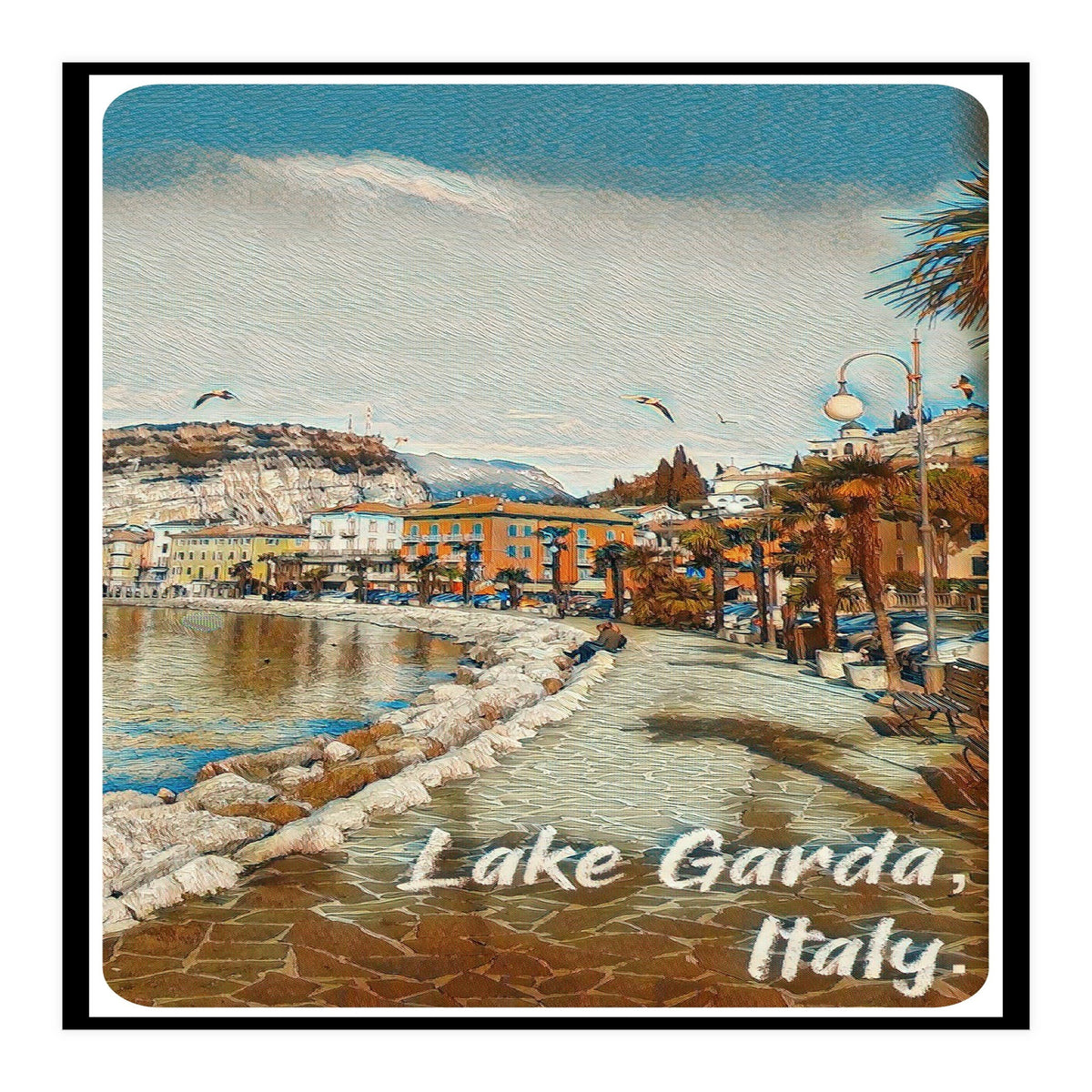 Birds And People On Lake Garda (Print Only)