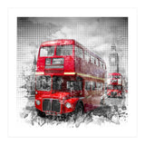 Graphic Art LONDON WESTMINSTER Red Buses (Print Only) thumbnail