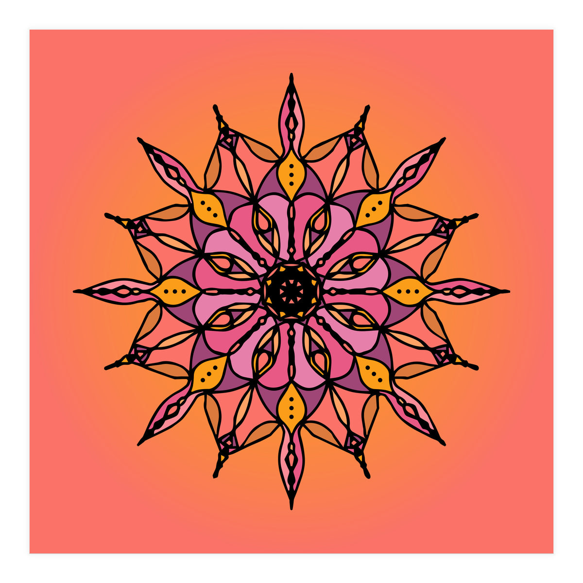 SUNSET CORAL MANDALA (Print Only)