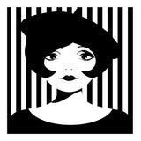Retro 1960s Young Woman black and white (Print Only) thumbnail
